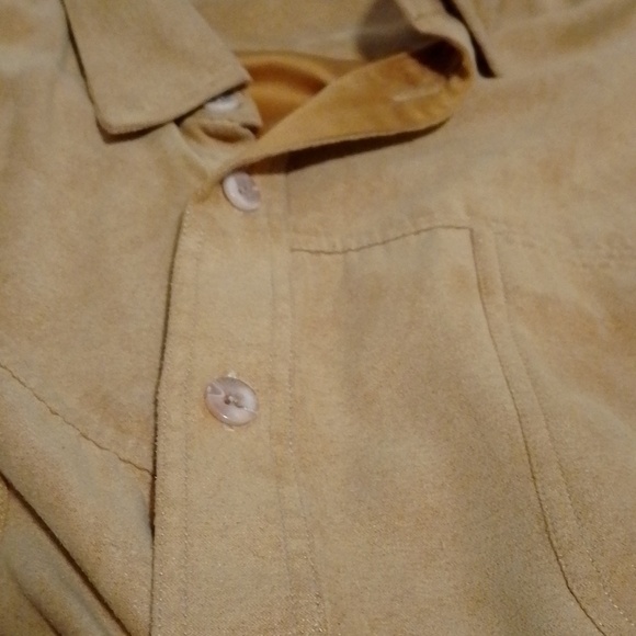 Platinum  mode mens orange/brown super soft 2xl button-down shirt - Picture 5 of 6